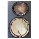 Silver-Plated Serving Trays, 24in Diameter