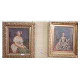 Ornate Gilt-Framed Portrait Prints, 24x28
