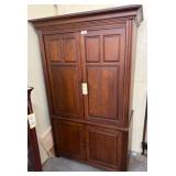 Mahogany Two-Piece Cabinet With Paneled Doors