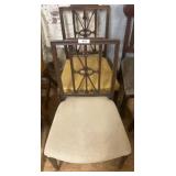 Two Wooden Side Chairs With Upholstered Seats