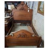Carved Wooden quee -Size Bed Frame