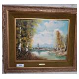 Framed Landscape Oil Painting Signed Digman