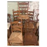 Wooden Chairs with Woven Seats