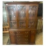Wood China Cabinet with Glass Front and Drawers