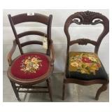 Wood Chairs With Needlepoint Seats