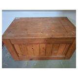 Wood Storage Chest with Hinged Lid, 34x20x18