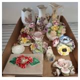 Decorative Ceramic Floral Figurines and Vases