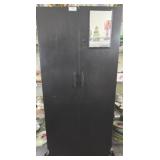 Black Metal Storage Cabinet on Casters 22x30x60