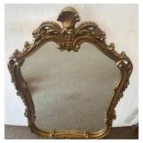 Ornate Gold-Toned Wall Mirror, 23x33 Inches