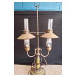 Two-Light Table Lamp With Metal Shades, 26in