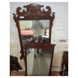 Two Wooden Wall Mirrors with Decorative Frames
