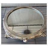 14in Castilian Tabletop Mirror with Ornate Metal