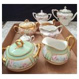 French Porcelain Tea Set with Gold Accents
