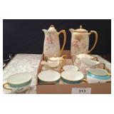 Hand-Painted Porcelain Tea and Coffee Set
