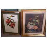 Two Framed Art Prints with Floral Themes