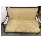 Wood-Framed Upholstered Settee