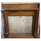 Wood Fireplace Mantel with Decorative Swag Detail