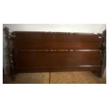 Wooden Bed Frame with Turned Posts, 79in Long
