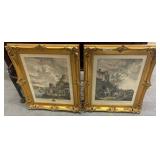 Framed Lithographs with Gilt Frames, 21x26