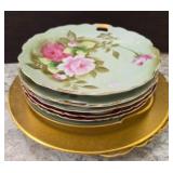 Hand-Painted Plates, 7 Total, Largest 13"