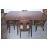 Mahogany Drop-Leaf Table with Six Chairs