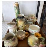 Hand-Painted Ceramic Pitchers and Vases