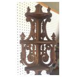 Carved Wood Wall Shelf, 34in Height
