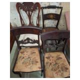 Wooden Chairs with Carved Details