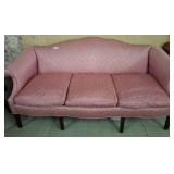 Upholstered Sofa with Pink Fabric, 80in Long