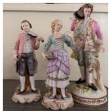 Three Hand-Painted Porcelain Figurines