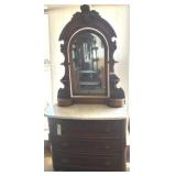 Marble-Top Dresser with Arched Mirror