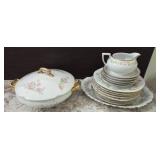 Bavarian Porcelain Tableware Set, Floral Design