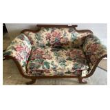 Victorian Floral Loveseat with Claw Feet