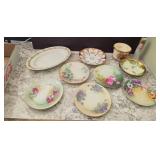 Hand-Painted Porcelain Plates & Vase