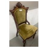 Victorian-Style Upholstered Walnut Side Chair