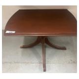 Mahogany Drop-Leaf Pedestal Side Table