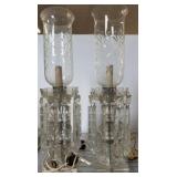 Cut Glass Electric Table Lamps With Prisms