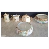 Porcelain Tea Service and Hand-Painted Bowls