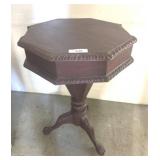 Octagonal Wood Table with Hinged Top
