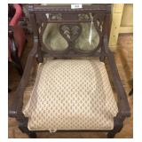 Carved Wood Accent Chair and Green Martha Chair