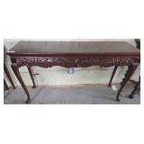 Wood Console Table with Carved Detailing