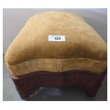 Upholstered Stool with Wood Base, 18x18x17