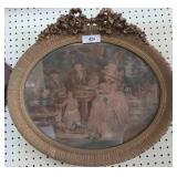 Oval Framed Print with Gilded Floral Detail