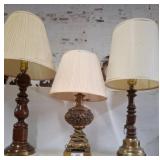 Three Table Lamps with Mixed Materials