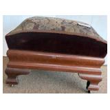Footstool with Needlepoint Upholstery