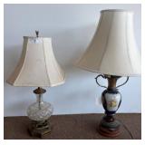 Two Decorative Table Lamps with Shades