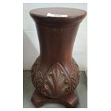 21-Inch Carved Wood Pedestal Stand