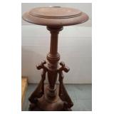Wooden Pedestal Table with Ornate Base