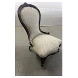 Victorian-Style Wood Chair with Upholstered Seat