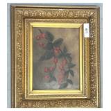 Framed Still Life Painting of Cherries